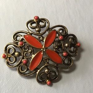 Brooch - orange